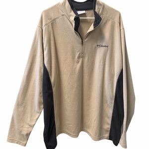 Columbia Tan and Black Fleece Quarter Zip Pullover